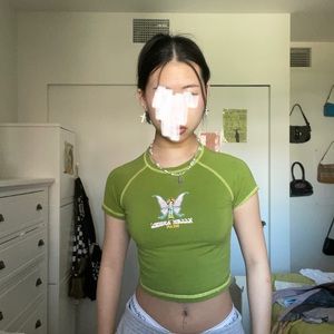 Super y2k indie fairy girl green Pinterest top